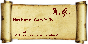 Mathern Geréb névjegykártya